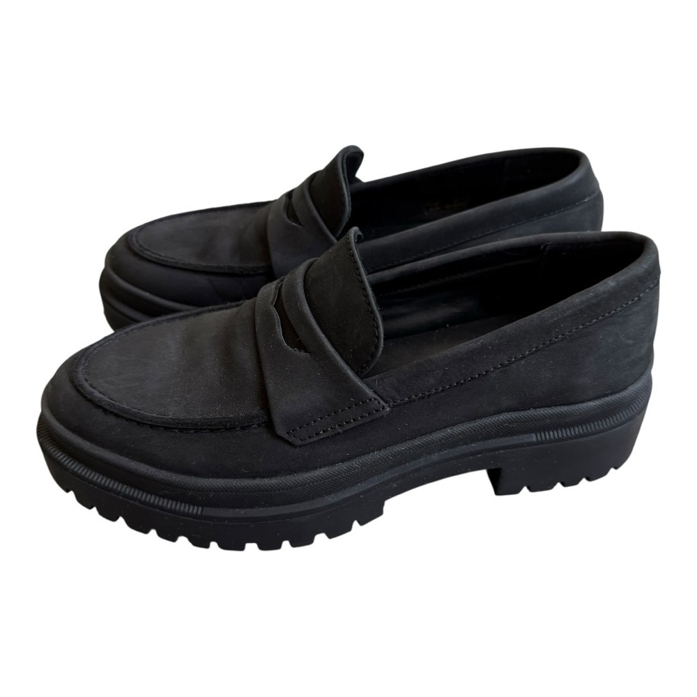Portland Leather Goods Patina Shadow Black Zoe Chunky Loafers Size 6.5 - Picture 10 of 15